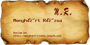 Menyhárt Rózsa névjegykártya